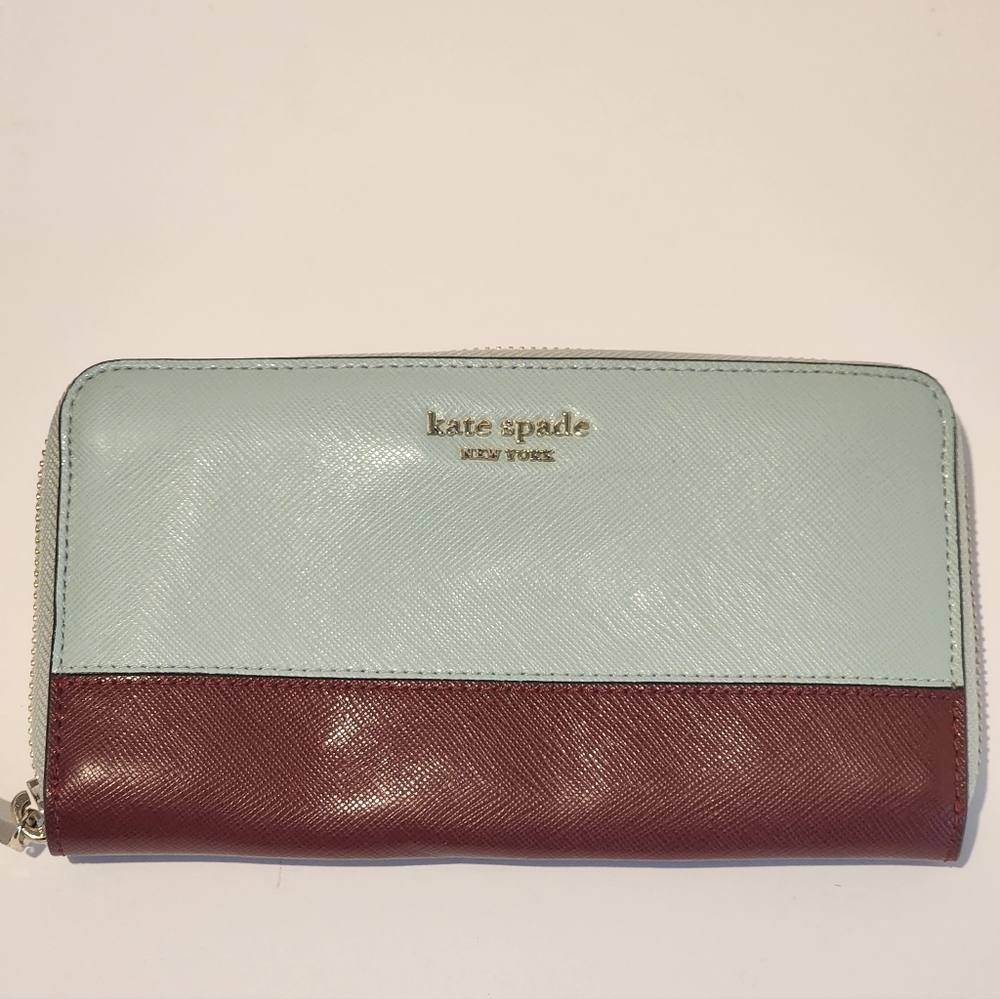 Kate spade mint/ burgundy wallet